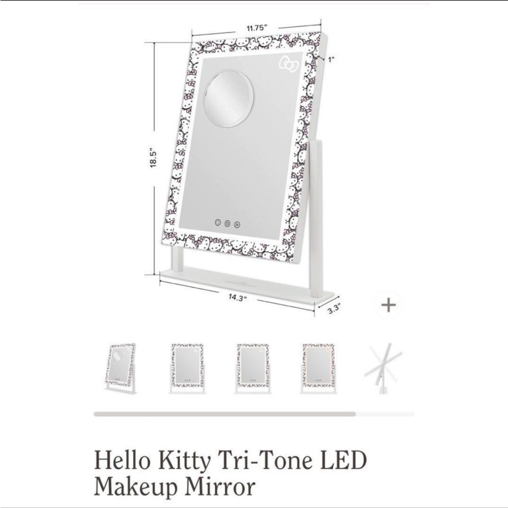 Impressions Hello Kitty mirror Tri-Tone LED Makeup large 18.5” x 14.3”